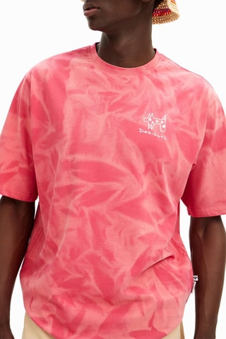 T-shirt regular tie and dye - Rose clair