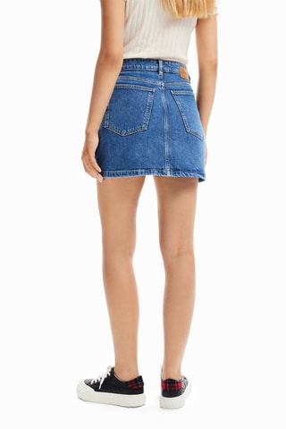 Minijupe en jean - Rouge, bleu et rose
