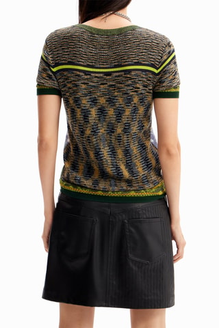 T-shirt regular - Blanc, noir et bleu