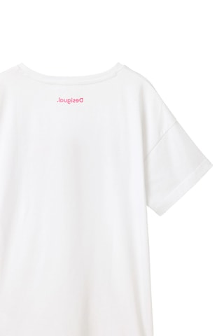 T-shirt - Blanc, bleu, jaune et rose