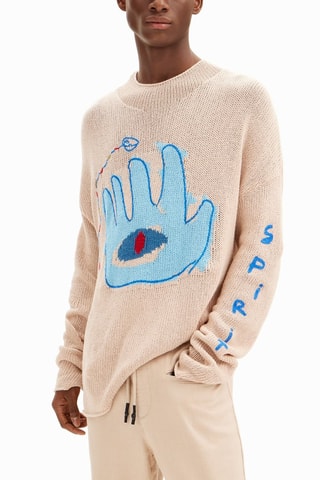 Pull - Beige et bleu