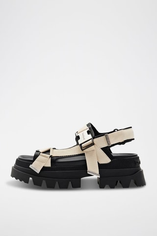 Sandales plateformes - Beige et noir