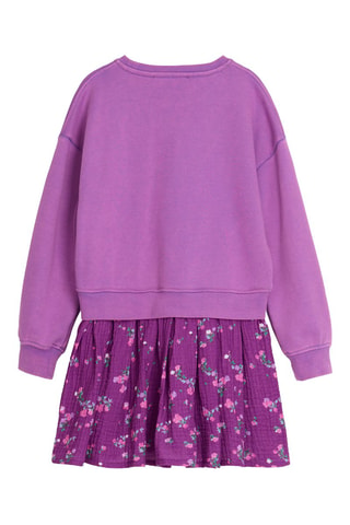 Robe trompe-l'œil - Vert, violet et rose
