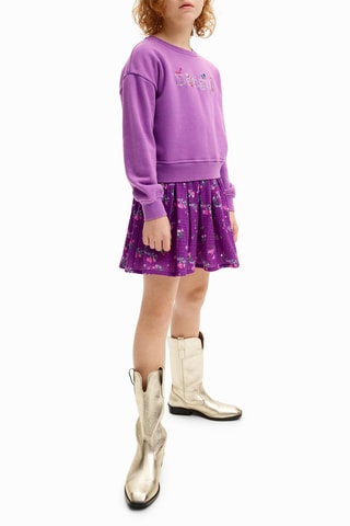 Robe trompe-l'œil - Vert, violet et rose