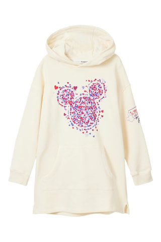 Robe sweat à capuche Mickey Disney - Blanc, violet et rose