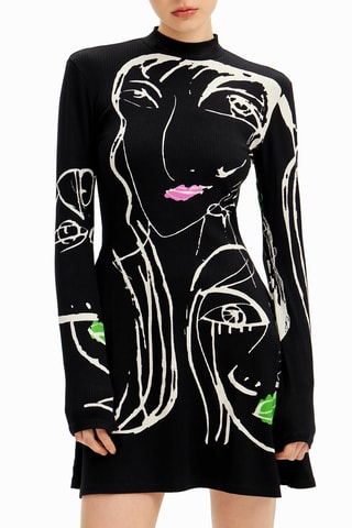 Robe patineuse - Blanc et noir