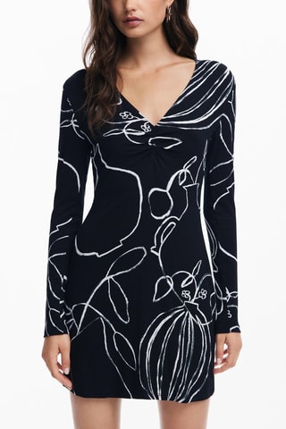 Robe fourreau - Blanc et noir