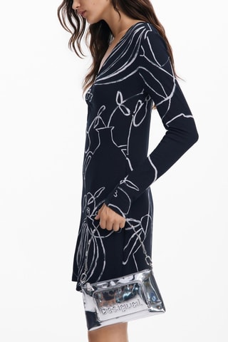 Robe fourreau - Blanc et noir
