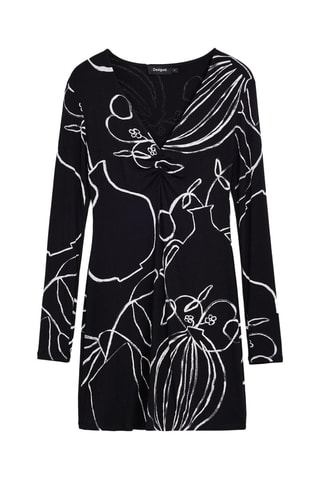 Robe fourreau - Blanc et noir