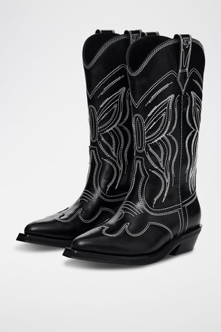 Santiags en cuir - Noir