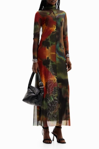 Robe longue tie and dye - Marron