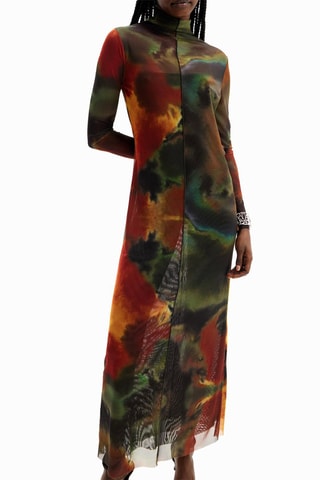 Robe longue tie and dye - Marron
