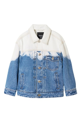Veste en jean dip and dye - Blanc et bleu