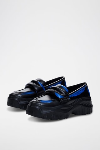 Mocassins plateformes - Bleu et noir