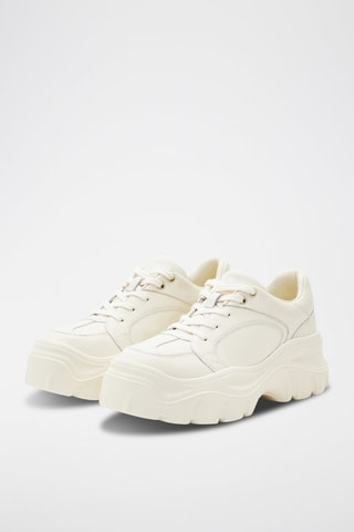 Baskets plateformes en cuir - Beige