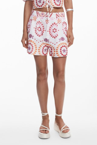 Short - Blanc et orange