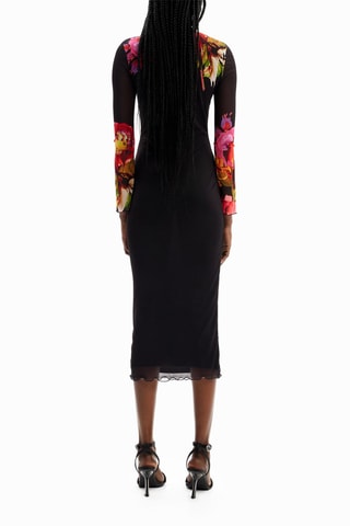 Robe fourreau - Noir et rouge