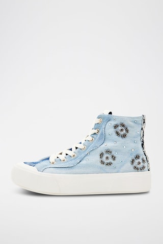 Baskets montantes - Blanc et bleu