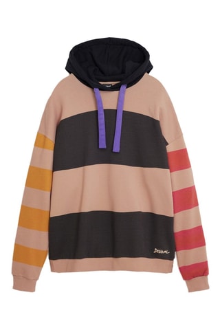 Sweat à capuche - Beige, vert et jaune