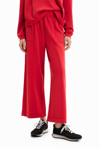 Pantalon wide legs - Rouge