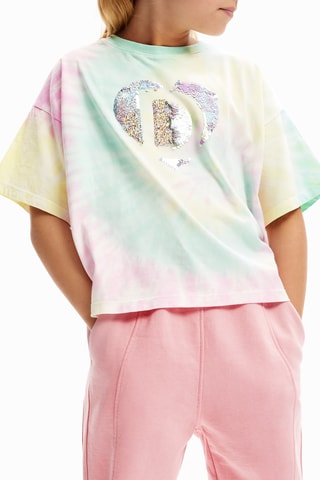 T-shirt tie and dye - Vert et rose