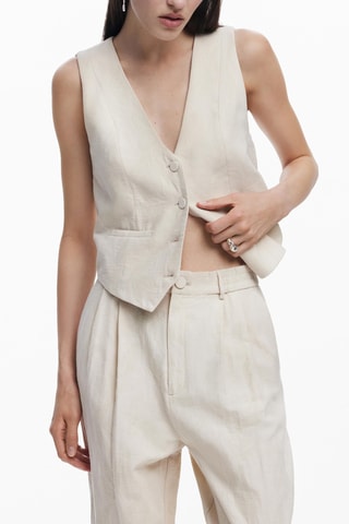 Pantalon regular - Écru
