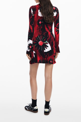 Robe trapèze - Noir et rouge