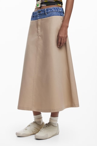 Jupe midi - Beige