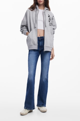 Sweat à capuche Minnie et Mickey Disney - Gris clair