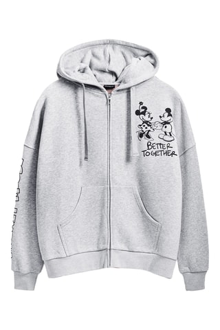 Sweat à capuche Minnie et Mickey Disney - Gris clair