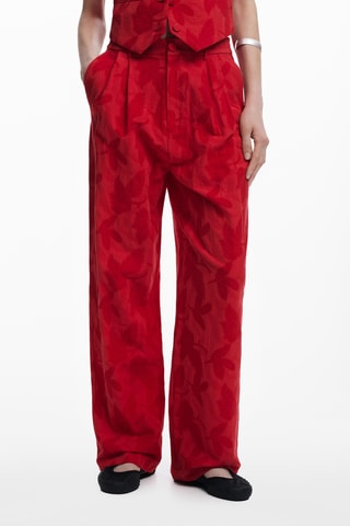 Pantalon regular - Rouge