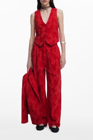 Pantalon regular - Rouge
