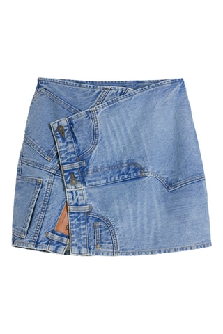 Jupe portefeuille en jean - Bleu