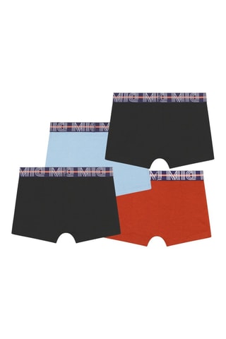 4 bóxers Cotton Stretch Kids - Negro y celeste - Dim