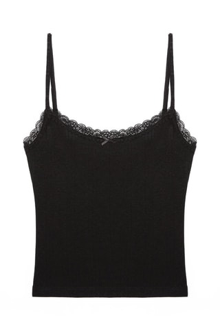 Camisola de alças de pijama - Preto