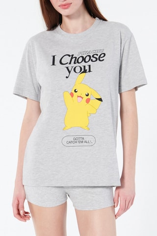 T-shirt Pikachu Pokémon - Cinzento-claro mesclado