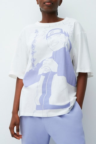 T-shirt Naruto Shippuden Narushippudiz - Branco e azul