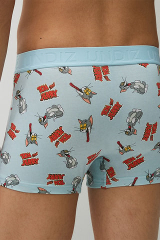 Boxers Tom e Jerry Repeatiz - Azul-celeste
