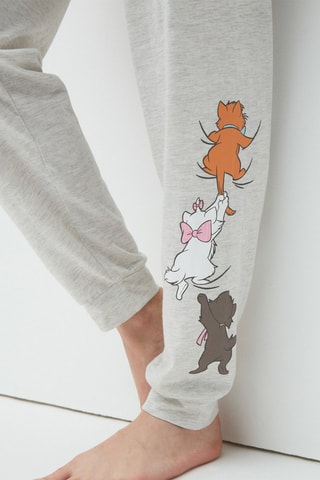 Calças de treino em algodão biológico Os Aristogatos Disney Metaristochiz Cinzento mesclado