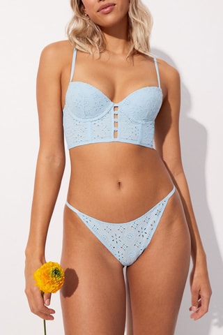 Tanga em algodão biológico Bereniz - Azul-celeste