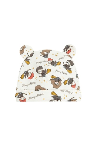 Bonnet à oreilles et grenouillère Harry Potter - Ecru