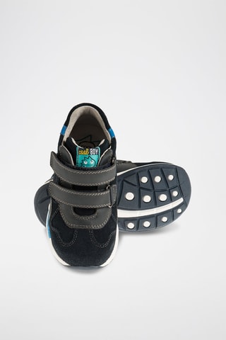 Baskets montantes en cuir - Bleu marine