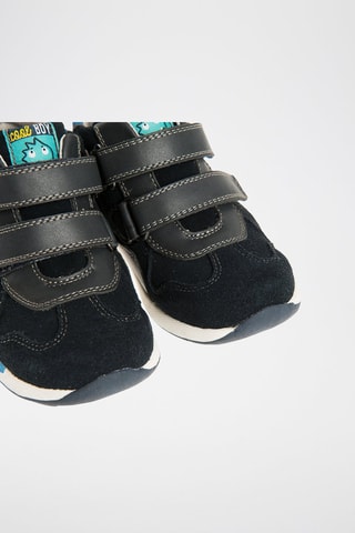 Baskets montantes en cuir - Bleu marine