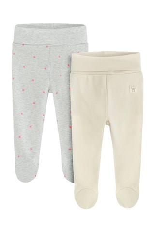 2 pantalons - Ecru et gris chiné