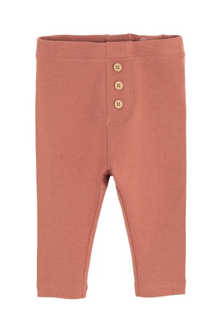 2 leggings - Beige et rouge brique