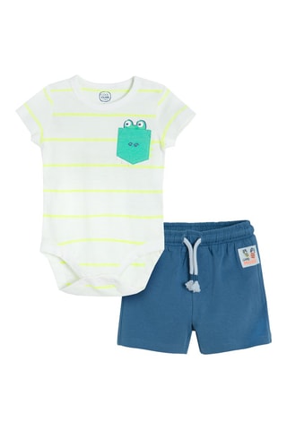Body et short Blanc et bleu cobalt
