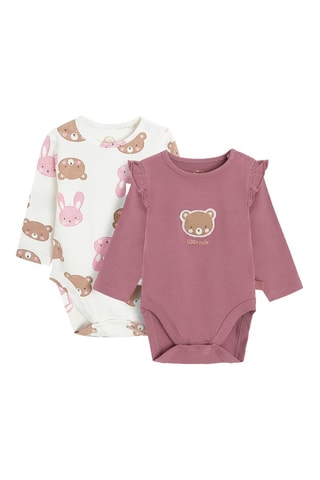 2 bodys - Rose et blanc