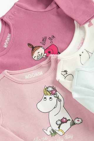 4 bodys Les Moumines - Rose et blanc