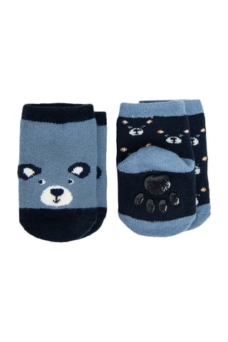 2 paires de chaussettes antidérapantes - Bleu