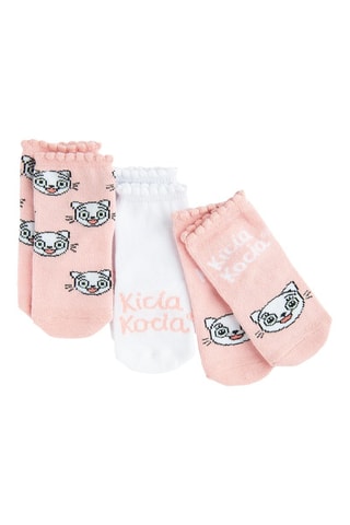 3 paires de chaussettes Kicia Kocia - Rose et blanc